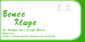 bence kluge business card